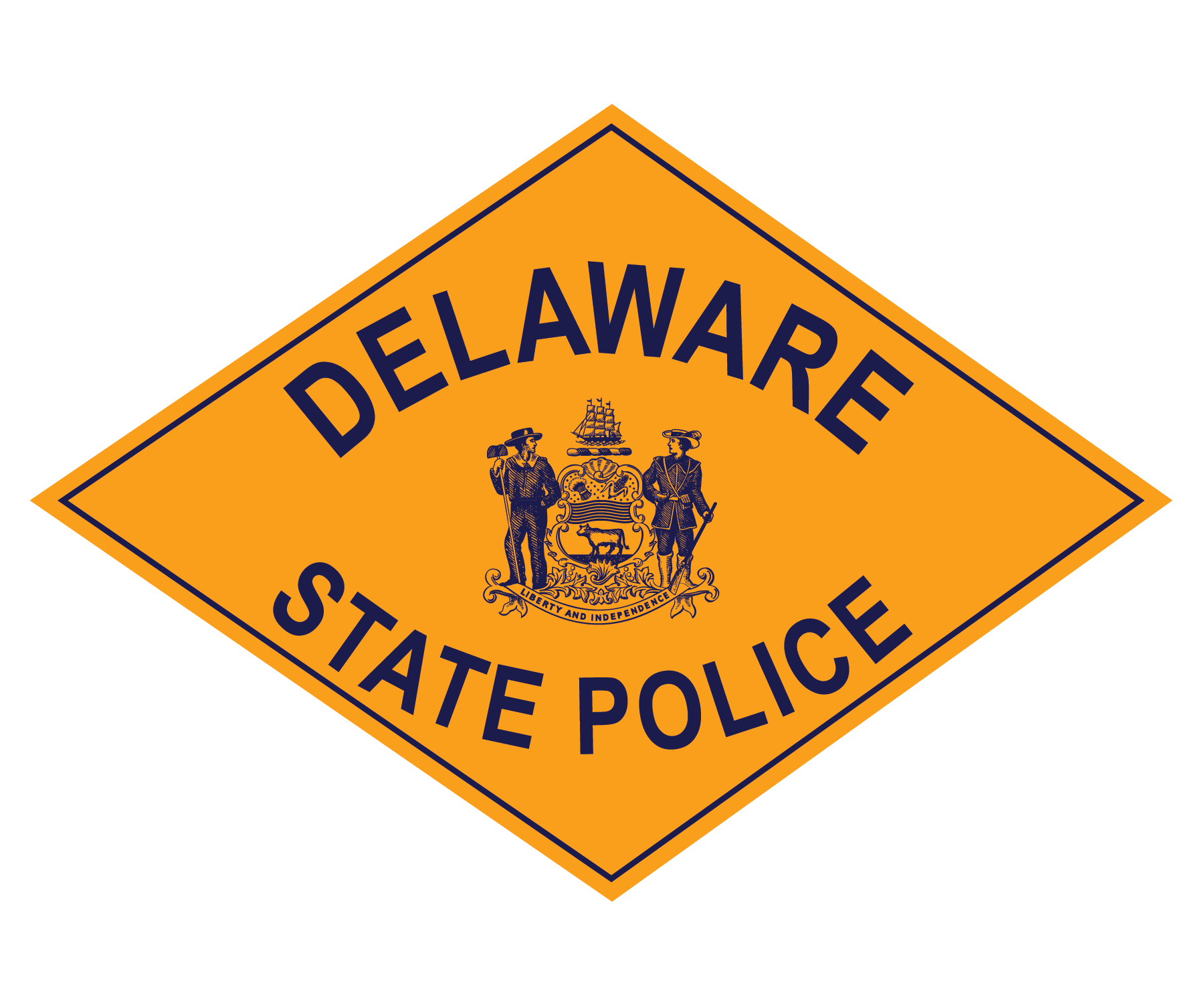StoriesOfHisLife_101026DelawareStatePoliceLogo Yellow diamond with blue text